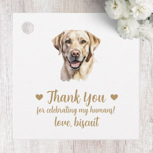 Aangepaste gele Lab hond trouwcadeautags Bedankjes Labels