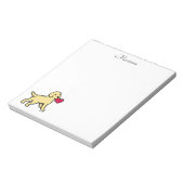 Aangepaste gele labrador puppy en hart notitieblok (Linkerzijde)