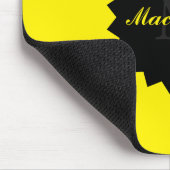 Aangepaste Gele Muismat met Naam en Initiaal (Hoek)