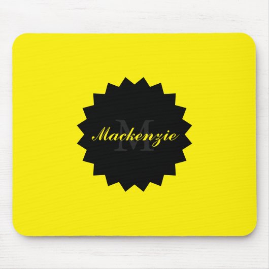 Aangepaste Gele Muismat met Naam en Initiaal (Voorkant)