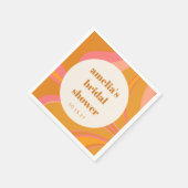 Aangepaste gele oranje roze marmer bruidsdouche servet (Hoek)