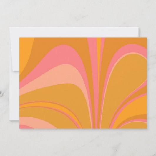 Aangepaste gele oranje roze marmeren bruidsdouche bedankkaart (Achterkant)