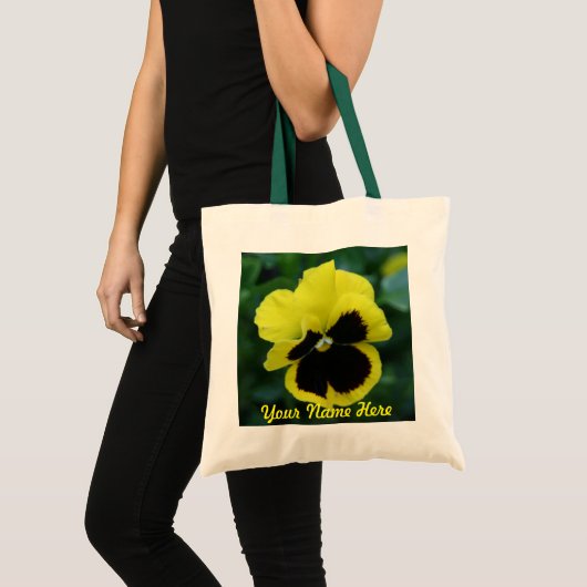 Aangepaste gele pansebloem tote bag (Voorkant (product))