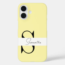 Aangepaste Gele Pastel iPhone Case met Monogram