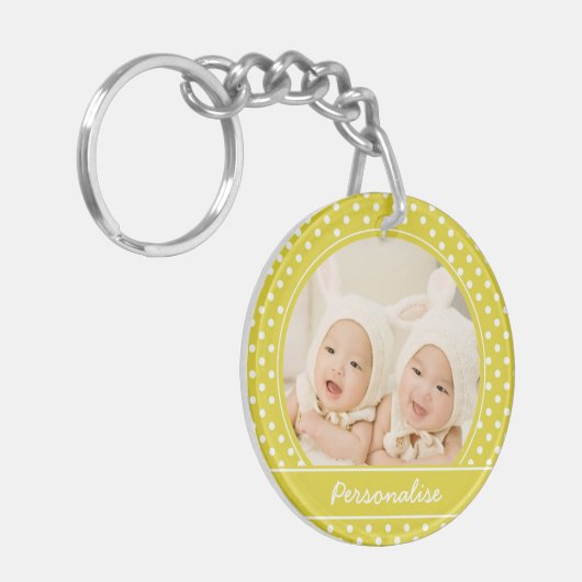Aangepaste gele pols foto Aangepaste foto Sleutelhanger (Voorkant Links)