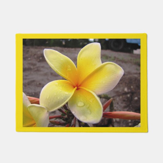 Aangepaste gele pruimen - Frangipani-deurmat Deurmat (Voorkant)
