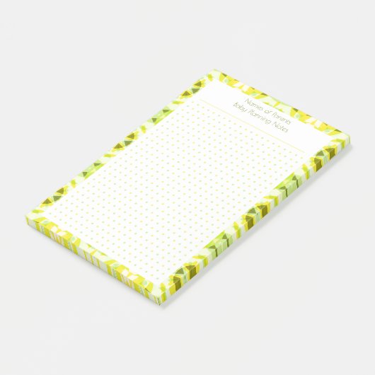 Aangepaste  gele puntraster Nieuwe Mum Baby Planne Post-it® Notes (Schuin)