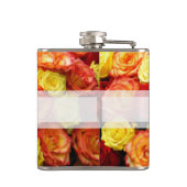 Aangepaste gele/rode/Oranje Rozen Heupfles (Achterkant)