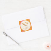 Aangepaste gele roze marmeren bruidsdouche bedankj vierkante sticker (Envelop)