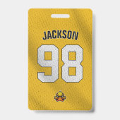 Aangepaste Gele Speler Team Roster Kaart Sport Bad Badge (Voorzijde)