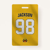 Aangepaste Gele Speler Team Roster Kaart Sport Bad Badge (Voorkant)