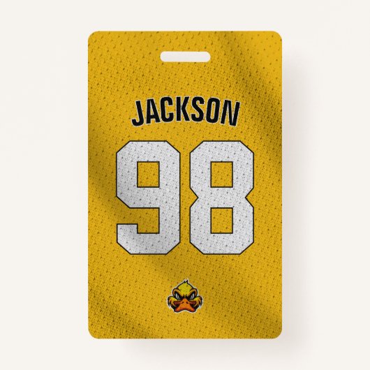 Aangepaste Gele Speler Team Roster Kaart Sport Bad Badge (Voorkant)