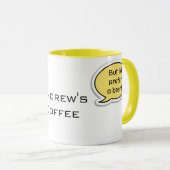 Aangepaste gele-sprekerspubbel mok (Voorkant rechts)