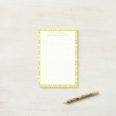 Aangepaste  gele stip raster tuin lay-out plan post-it® notes (Op bureau)