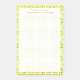 Aangepaste  gele stip raster tuin lay-out plan post-it® notes