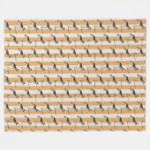 Aangepaste gele streep Duitse Herder Pet Naam Fleece Deken (Voorkant (Horizontaal))