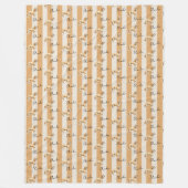 Aangepaste Gele Streep Gouden Doodle Pet Naam Fleece Deken (Voorkant)