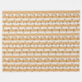 Aangepaste Gele Streep Gouden Doodle Pet Naam Fleece Deken (Voorkant (Horizontaal))
