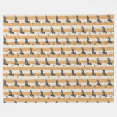 Aangepaste gele streep teckel Pet Name Fleece Deken (Voorkant (Horizontaal))