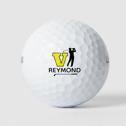 Aangepaste gele V initiaal markering - om golfers  Golfballen (Voorkant)