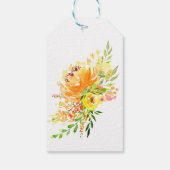Aangepaste gele waterverf bloem bruiloftsdouche cadeaulabel (Achterkant)