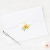 Aangepaste gele waterverf bloem bruiloftsdouche ronde sticker (Envelop)