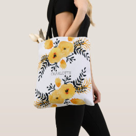 Aangepaste gele Waterverf Tote Bag