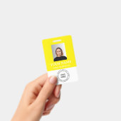 Aangepaste gele werknemer Badge met Foto, Logo, QR (Handheld)