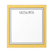 Aangepaste gele witte bewerkbare kleur notitieblok (Voorkant)