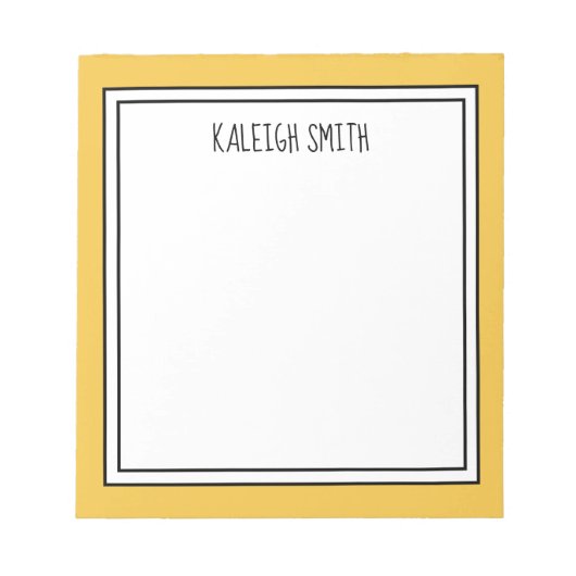 Aangepaste gele witte bewerkbare kleur notitieblok (Voorkant)