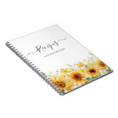 Aangepaste gele zonnebloem familie recept notitieboek (Rechterzijde)