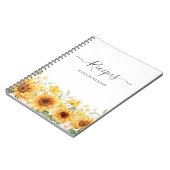 Aangepaste gele zonnebloem familie recept notitieboek (Linkerzijde)