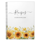 Aangepaste gele zonnebloem familie recept notitieboek (Voorkant)