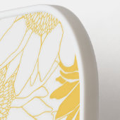 Aangepaste gele zonnebloem pickleball paddle (Links Detail)