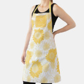 Aangepaste gele zonnebloem schort (Insitu)