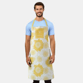 Aangepaste gele zonnebloem schort (Gedragen)