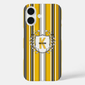 Aangepaste gele zwarte strepen monogram Case-Mate iPhone case (Achterkant)