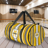 Aangepaste gele zwarte strepen monogram plunjezak