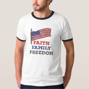 Aangepaste Geloof Familievrijheid T-shirt