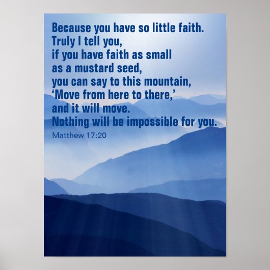 Aangepaste geloof inspirerende Bijbeltekst Poster (Voorkant)