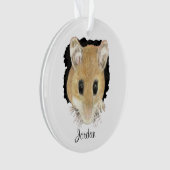 Aangepaste geluidsmuis die Waterverf vertrekt Ornament (voorkant)