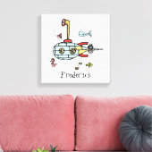 Aangepaste geluidsonderzeeboot onder water canvas afdruk (Insitu (Woonkamer))