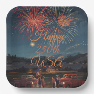 Aangepaste Gelukkig 250e Amerikaanse Patriotische  Papieren Bordje