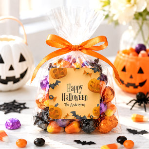Aangepaste Gelukkig Halloween Pompoen Kinderen Sno Vierkante Sticker