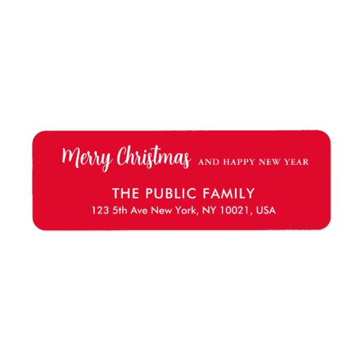 Aangepaste Gelukkig Nieuwjaar Vrolijk Kerstmis Roo Etiket (Voorkant)