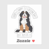 Aangepaste gelukkige 1e Gotcha-dag Bernedoodle-sti Sticker (Vel)