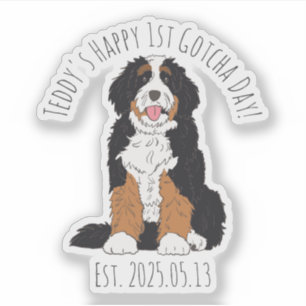 Aangepaste gelukkige 1e Gotcha-dag Bernedoodle-sti Sticker