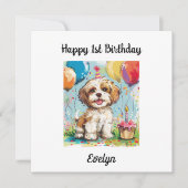 Aangepaste Gelukkige 1e Verjaardag Gefeliciteerd,  Kaart (Voorkant)
