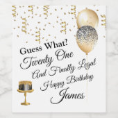 Aangepaste Gelukkige 21 Verjaardag Wijn Etiket (Enkel label)