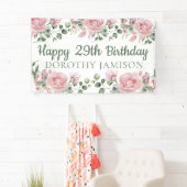 Aangepaste gelukkige 29e verjaardag bloem spandoek (Insitu)